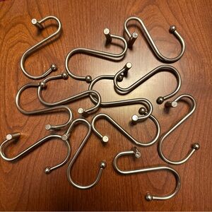 Stainless Steel S-Shaped Shower Curtain Hooks - Silver